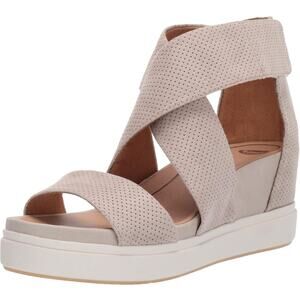Dr Scholl's Women Sheena Cross Strap Platform Sandals Size US 11M Oyster Grey